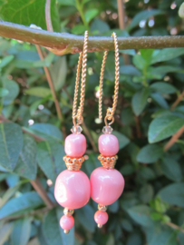 Oorbellen "Pink Coral Baroque"