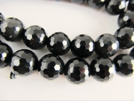 Obsidiaan kraal regenboog microfacet rond 12 mm