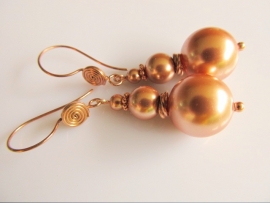 Oorbellen "Rosegold Pearl"