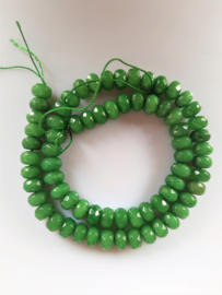 Jade rondel facet kraal groen 5-5.3x8 mm