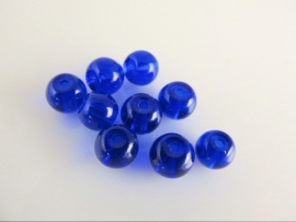 Blauwe glaskraal rondel 6x5.2 mm