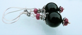 Oorbellen "Black Ruby"