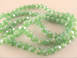 Kristalglas swarovski-style groen rond facet AB kraal 6 mm