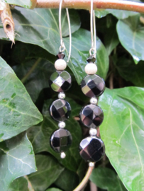 Oorbellen "Onyx Coins"