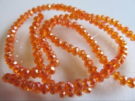 Kristalglas kraal rondel oranje 3x4 mm