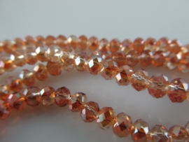 Kristalglas rondel kraal oranje-bruin 3-3.5x4.5 mm