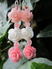 Oorbellen "Coral Roses"