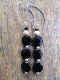 Oorbellen "Onyx Coins"