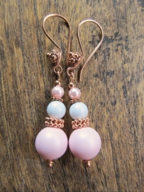 Oorbellen "Rosegold Pastel Pearl"