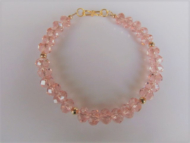 Armband "Gold Pink Crystal"