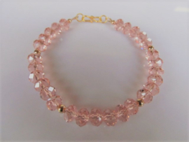 Armband "Gold Pink Crystal"