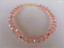 Armband "Gold Pink Crystal"