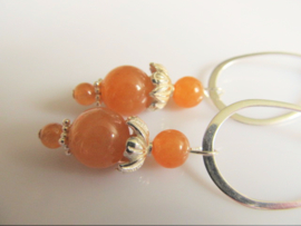 Oorbellen "Aventurine Orange Flower"