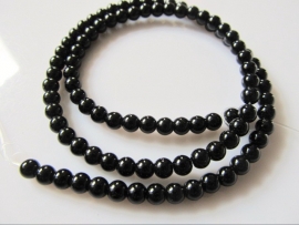 Obsidiaan rond-rondel zwarte kraal 4.5 mm
