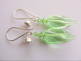 Oorbellen "Spring Green Glass"