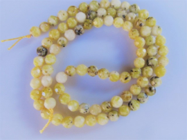 Jade lemon natuurlijk ronde facet kraal 4.5 mm