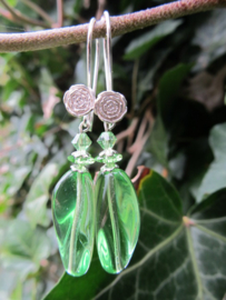 Oorbellen "Spring Green Glass"