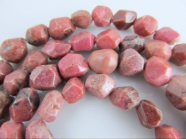 Rhodoniet nugget facet kraal 8 mm roze