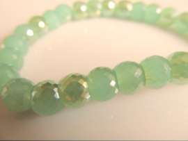 Kristalglas groene kraal rondel  2 tinten groen 8x6 mm