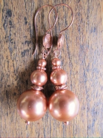 Oorbellen "Rosegold Pearl"