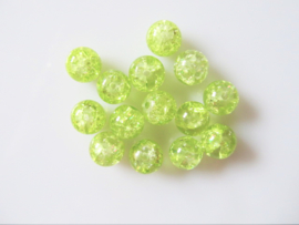 Glaskraal crackle licht lime 8-8.5 mm