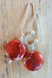 Oorbellen "Red Jasper"