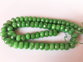 Jade rondel facet kraal groen 5-5.3x8 mm