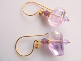 Oorbellen "Golden Ametrine"