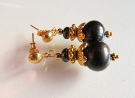 Oorbellen "Black Pearl"