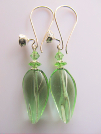 Oorbellen "Spring Green Glass"