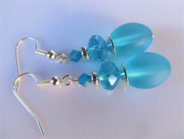 Oorbellen "Turquoise Glass"