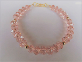 Armband "Gold Pink Crystal"