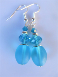 Oorbellen "Turquoise Glass"