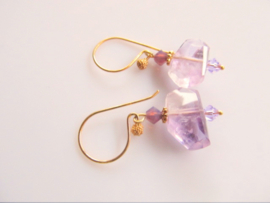 Oorbellen "Golden Ametrine"