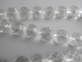 Bergkristal facet kraal rond 9.5-9.7 mm A-kwaliteit