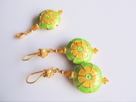 Oorbellen "Yellow & Green"