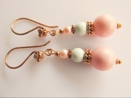 Oorbellen "Rosegold Pastel Pearl"