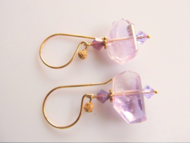 Oorbellen "Golden Ametrine"