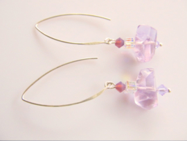 Oorbellen "Long Ametrine"