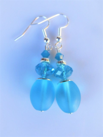 Oorbellen "Turquoise Glass"