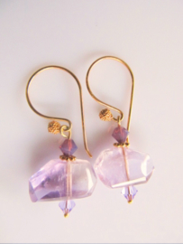 Oorbellen "Golden Ametrine"