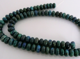 Chrysocolla rondel kraal 4.5-5x8mm