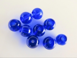 Blauwe glaskraal rondel 6x5.2 mm