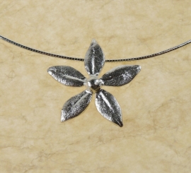 Silver pendant flower - zivleren hanger bloem (Ha 1)