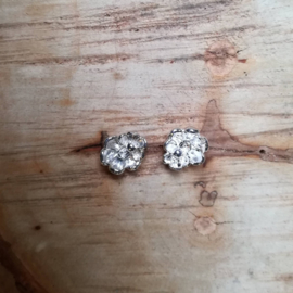 Silver earrings flowers - Zilveren oorbellen bloemen(Z7)