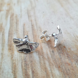 Silver earrings ginkgo - Zilveren oorbellen ginkgo (G6)