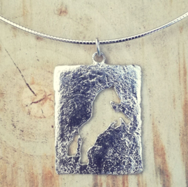 Pendant silver horse silhouette - hanger zilveren paard silhouet