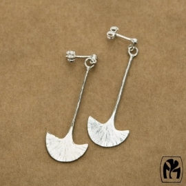 Silver earrings Ginkgo - Zilveren oorbellen Ginkgo (G5)