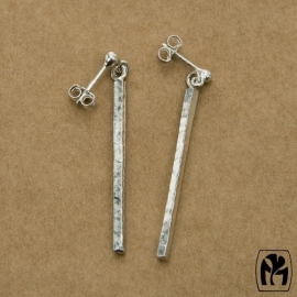 Silver earrings sticks - Zilveren oorbellen staafjes (L1)