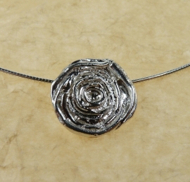 Silver pendant rose - Zilveren hanger roos (Ha 155)